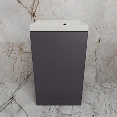 Тумба с раковиной Style Line Моно 50 L/R графит нубук (раковина Asti 50*45 жасмин)