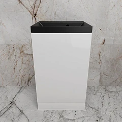 Тумба с раковиной Style Line Моно 50 L/R белый глянец (раковина Asti 50*45 антрацит)