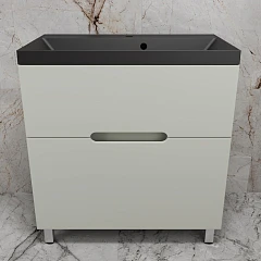 Тумба с раковиной Style Line Матис 80 напольная олива (раковина Asti 80*45 антрацит)