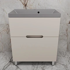 Тумба с раковиной Style Line Матис 70 напольная крем (раковина Asti 70*45 серый шелк)