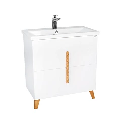 Тумба с раковиной Viant Мюнхен VMUN80COBEL-T2Y 80 с ящиками белая матовая (раковина Como 80)