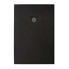 Душевой поддон BelBagno Uno 120*90*3,5 прямоугольный черный с сифоном и черной матовой декоративной накладкой
