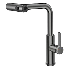 Смеситель Rush Tinos TI3732-18Grey для кухни с мультифункциональным выдвижным изливом графит