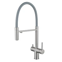 Смеситель Shevanik для кухни с подключением фильтра S178L сатин