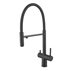 Смеситель Shevanik для кухни с подключением фильтра S178H черный матовый
