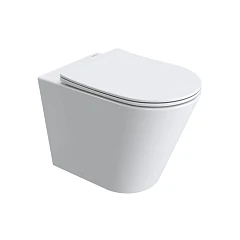 Приставной унитаз BelBagno Flay BB1003CB-TOR/SC 36,5*58 безободковый Торнадо с крышкой-сиденьем микролифт