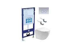 Комплект инсталляции Aquatek Европа (рама Aquatek Standard INS-0000012+крепеж KKI-0000002+клавиша KDI-0000019+унитаз AQ1901-00 с тонким сиденьем)