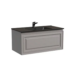 Тумба с раковиной Sancos Very 90 Doha Soft (раковина Element CN7002MB черная матовая)