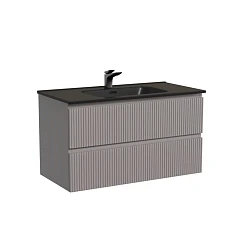 Тумба с раковиной Sancos Snob T 90 Doha Soft (раковина Element CN7002MB черная матовая)