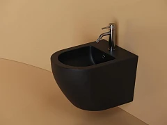 Подвесное биде Ceramicanova Uno 36*49 черное матовое