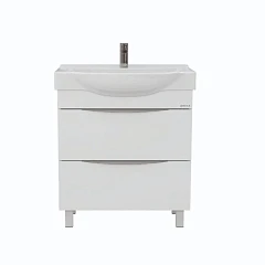 Тумба под раковину Onika Навиа 80 напольная белый глянец