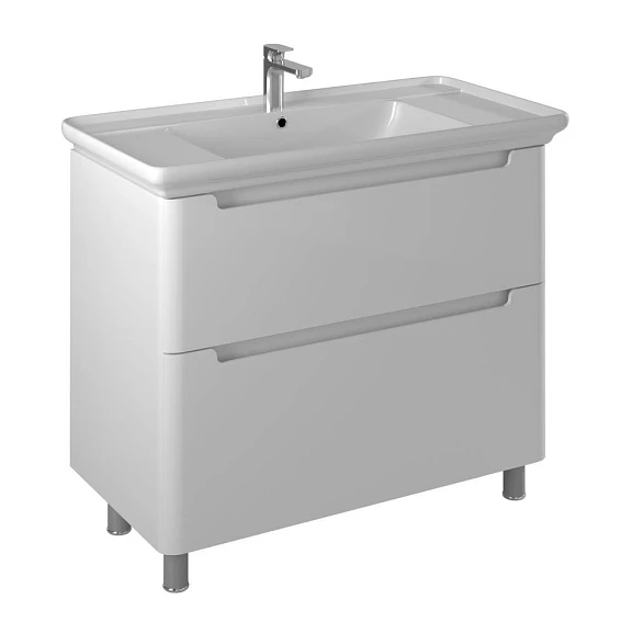 Тумба с раковиной Briz Альби 105 белый глянец