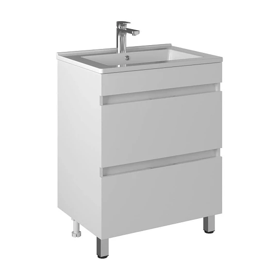 Тумба с раковиной Briz Нэдиа 65 белый глянец