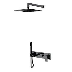 Душевой комплект Boheme Qubic 474-SGM графит глянец