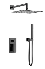 Душевой комплект Boheme Qubic 474-3-SGM графит глянец