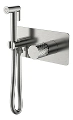 Гигиенический душ со смесителем Boheme Stick 127-NB скрытый монтаж брашированный никель ручка Diamond