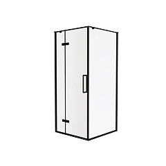 Душевой уголок Knotlor Shell Crystal 90*90*200 профиль черный матовый без поддона