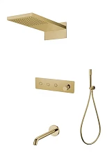 Душевой комплект Boheme Fusion 130-2-MG с изливом золото матовое