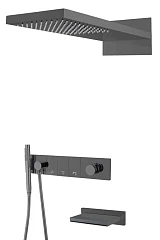 Душевой комплект Boheme Zodiac 132-2-SGM с изливом графит глянец