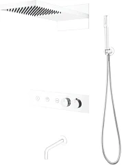 Душевой комплект Boheme Fusion 131-2-MW с термостатом и изливом белый матовый