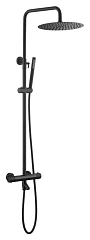 Душевая стойка Boheme Uno 468-T-B с термостатом и изливом черная матовая
