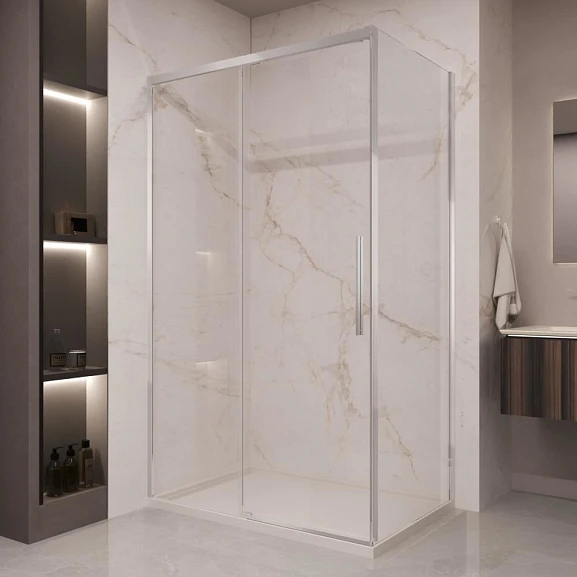 Душевой уголок Vincea Stella 110*80 профиль хром без поддона