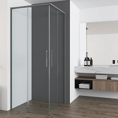 Душевой уголок Vincea Ultima VSS 100*90*200 профиль вороненая сталь без поддона