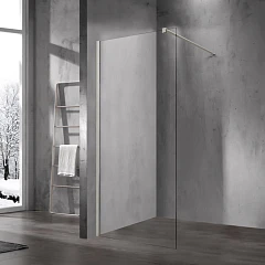 Душевая перегородка Vincea Walk-In 80*200 профиль брашированный никель без поддона