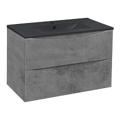 Тумба с раковиной Vincea Mia 75 бетон (черная раковина)