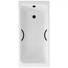 Чугунная ванна Delice Parallel 170х80 с черными матовыми ручками и антискользящим покрытием