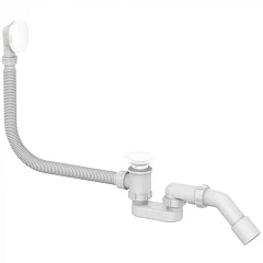 Слив-перелив для ванны Delice DLR000018 автомат click-clack белый глянец