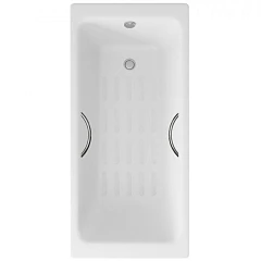 Чугунная ванна Delice Parallel 150х70 с ручками и антискользящим покрытием (комплект)