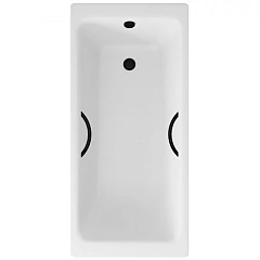 Чугунная ванна Delice Parallel 150х70 с черными матовыми ручками (комплект)