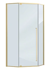 Душевой уголок Cezares Plane 90*90*195 пятиугольный, профиль брашированное золото без поддона