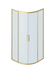 Душевой уголок Cezares Plane 90*90*195 четверть круга, профиль брашированное золото без поддона