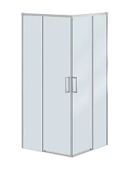 Душевой уголок Cezares Plane 90*90*195 квадратный, профиль хром без поддона