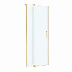 Душевая дверь в нишу Cezares Slider 70-80*195 профиль брашированное золото без поддона
