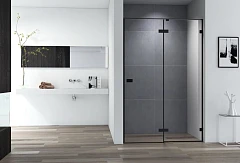 Душевая дверь в нишу Cezares Bellagio 100*197 профиль черный матовый L/R без поддона