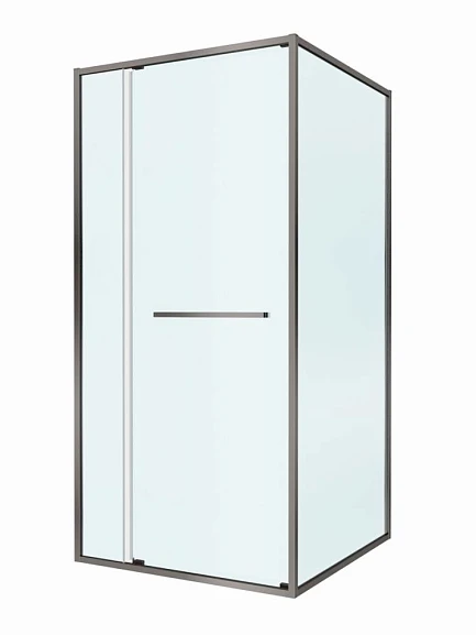 Душевой уголок Cezares Lux LUX-A-FS-11-100-C-GM 100*100*195 профиль оружейная сталь без поддона