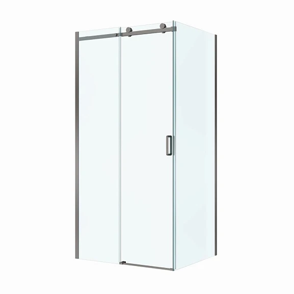 Душевой уголок BelBagno Soft Close 2 110*80*200 профиль оружейная сталь без поддона