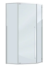 Душевой уголок Cezares Plane 90*90*195 пятиугольный, профиль хром без поддона