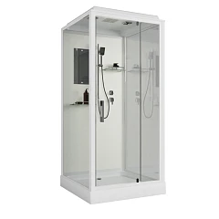 Душевая кабина Niagara Standart ST80/15Q 80х80х215 квадрат, поддон низкий, распашная,проф.белый,3 места