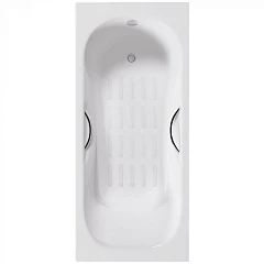 Чугунная ванна Delice Malibu 160х75 с ручками и антискользящим покрытием (комплект)