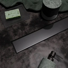 Душевой лоток Veconi VS700GR 70 см Stesso графит, бок. слив, D 40