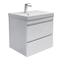 Тумба c раковиной Comforty Енисей 70П2 белый глянец раковина 4470