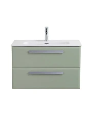 Тумба с раковиной Cezares Эко-Кер-Н/Eco-Cer-N 80 светло-зеленая матовая (раковина CZR-8095-80, ручки серые)