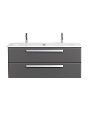 Тумба с раковиной Cezares Эко-Кер-Н/Eco-Cer-N 120 темно-серая матовая (раковина CZR-8073-120-1-2, ручки сатин)