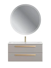 Комплект мебели Cezares Эко-Кер-Н/Eco-Cer-N 100 серо-бежевый матовый (раковина CZR-8073-100, ручки сатиновое золото)