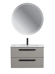 Комплект мебели Cezares Эко-Кер-Н/Eco-Cer-N 80 серо-бежевый матовый (раковина CZR-8095-80, ручки черные)