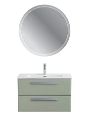 Комплект мебели Cezares Эко-Кер-Н/Eco-Cer-N 80 светло-зеленый матовый (раковина CZR-8095-80, ручки серые)